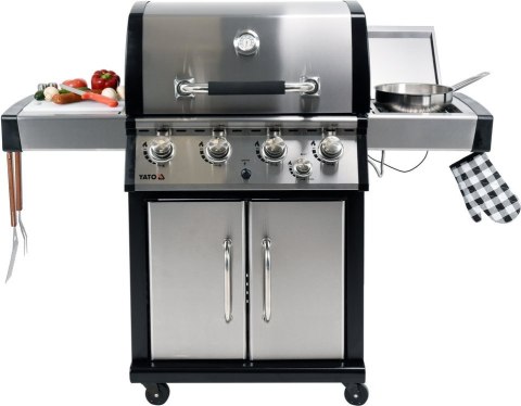 Palnik boczny o mocy 3,5 kW umożliwia gotowanie w garnku.