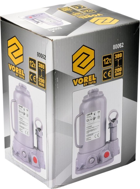 Opakowanie - Hydrauliczny podnośnik Vorel z zakresem podnoszenia 200–380 mm.