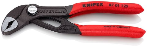 KNIPEX Cobra® 87 01 125 – szczypce nastawne do rur z regulacją przyciskiem.