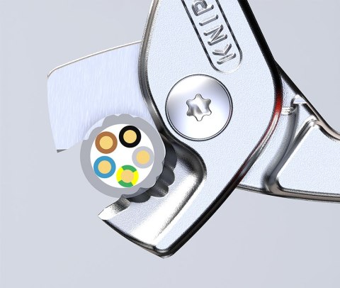 Izolowane nożyce KNIPEX StepCut 95 16 160 – kolor czerwono-żółty, certyfikat VDE.