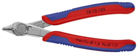 Szczypce Knipex 78 13 125 z ergonomicznymi rękojeściami wielokomponentowymi do dokładnego cięcia przewodów.