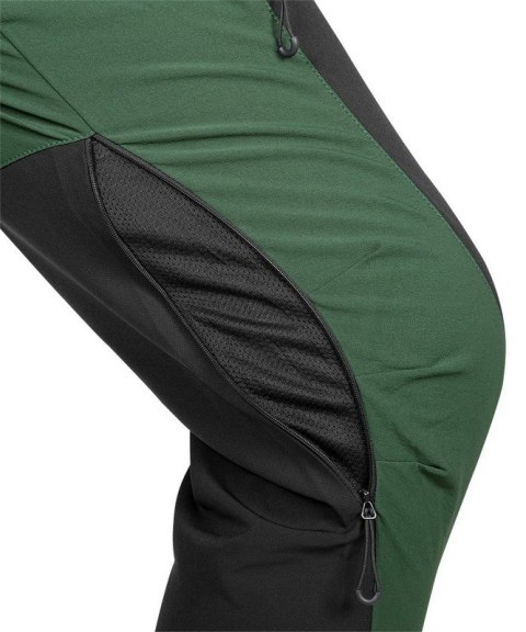 Zielono-szare spodnie robocze 81-293-XXL z wentylacją w szwach i wzmocnieniami kolan dla maksymalnego komfortu.