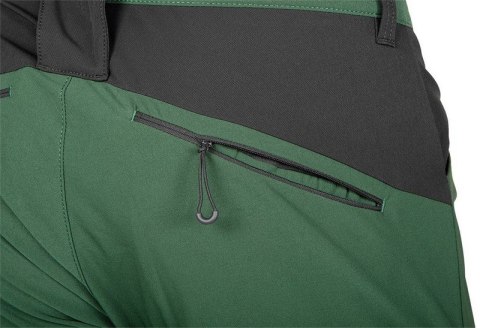 Outdoorowe spodnie robocze z wentylacją i zamykanymi kieszeniami dla bezpieczeństwa narzędzi.