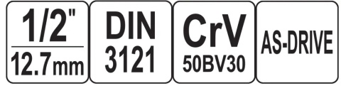 NASADKA KRÓTKA 6-KĄTNA CHROMOWANA 1/2'' 17MM
