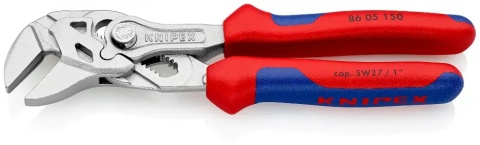 Model KNIPEX 86 05 150 łączy funkcje szczypiec i klucza w jednym narzędziu.