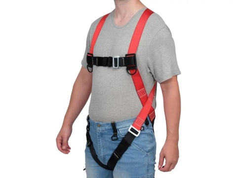 Wytrzymałe szelki Yato YT-74221 z tylnym punktem zaczepowym w kształcie litery D.