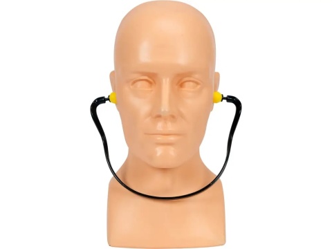 Zatyczki Yato z pianki PU, idealnie dopasowujące się do kształtu ucha, co chroni przed nadmiernym hałasem na stanowisku pracy.