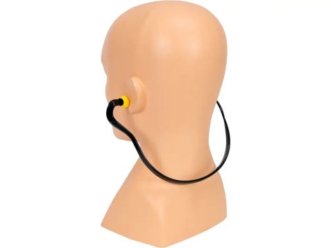 Elastyczna konstrukcja zatyczek Yato YT-7458, która zapobiega wypadaniu z ucha i ułatwia zakładanie.