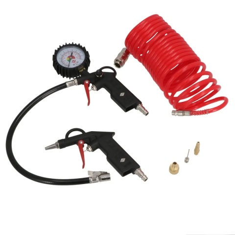 Zestaw akcesoriów , pistolet do pompowania,pistolet do przedmuchu,przejsciówki do pompowania