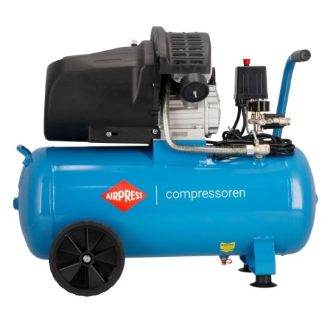 Kompresor Airpress HL 425-50 – dwutłokowy, olejowy, 50 l, 280 l/min, 8 bar.