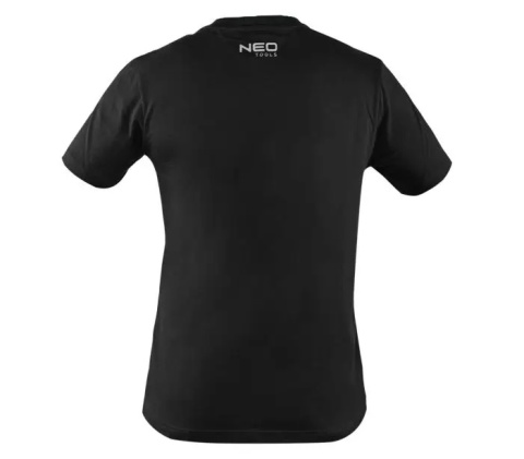 T-shirt męski czarny idealny do pracy w warsztacie, na budowie i w magazynie, rozmiar XXL.