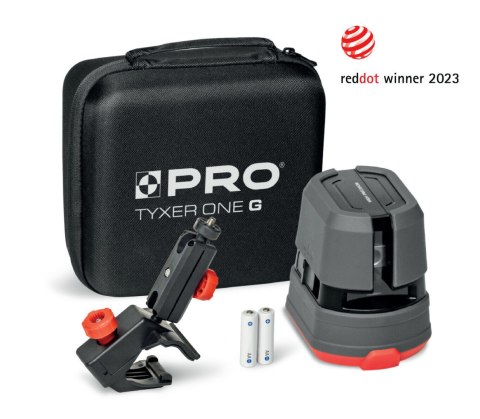 Laser krzyżowy TYXER ONE G – 2 zielone linie, 30 m, IP54 (PRO-L1302)