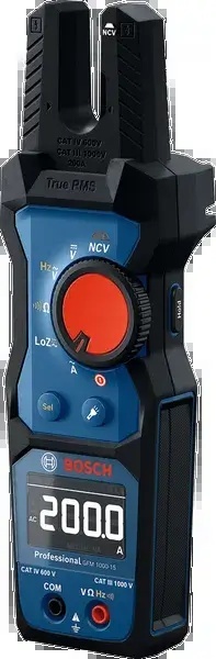 Bosch GFM 1000-15 Professional – miernik cęgowy z otwartymi cęgami i IP54.