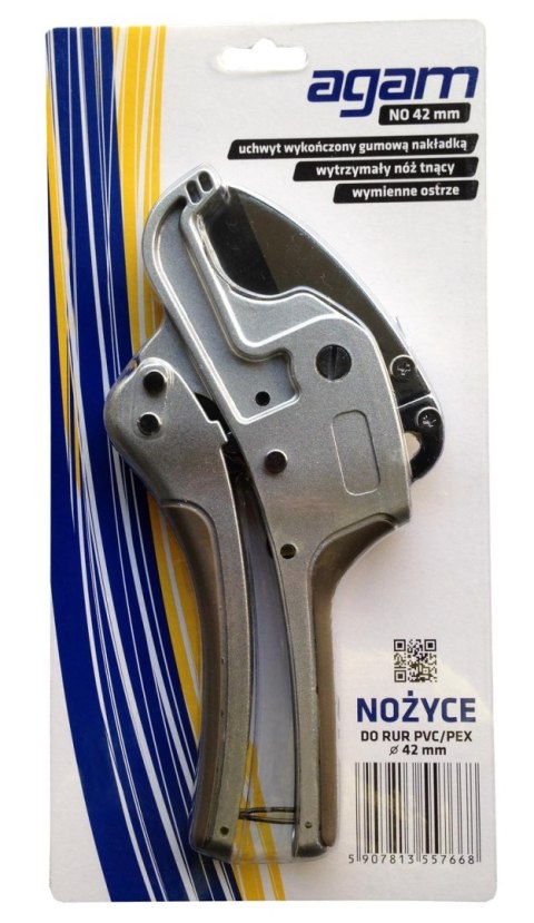 Nożyce do cięcia  rur z tworzyw sztucznych AG NO 42 – AGAM 1070004, ostrze SK5, do 42 mm