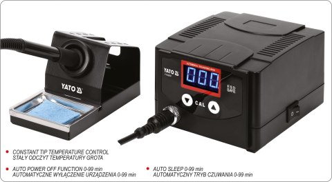 Stacja lutownicza YATO YT-82459 – 70W, LED, ESD-safe, 200–480°C