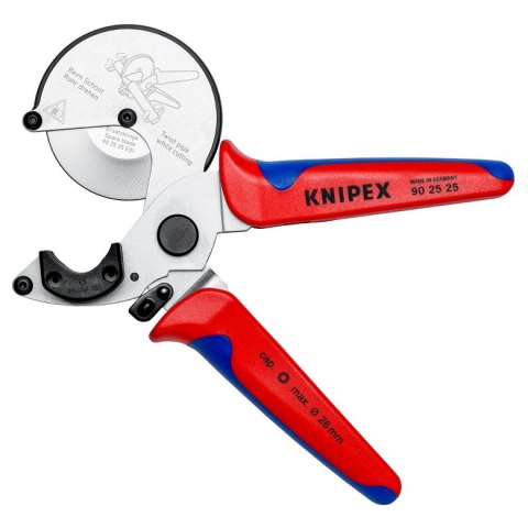 Knipex – precyzyjne cięcie pod kątem prostym dzięki podkładkom z tworzywa.