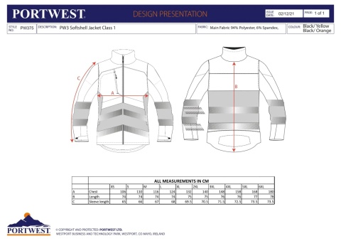 Tabela rozmiarów PW375BKO XXL