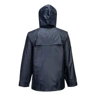 Kurtka przeciwdeszczowa z UPF 40+ i kanałami wentylacyjnymi.