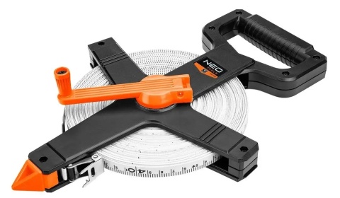 Taśma miernicza 50 m | Włókno szklane, korba, obudowa tworzywo